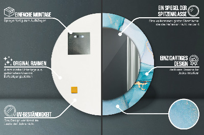 Ronde spiegel met decoratie Abstracte vloeistof