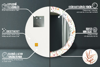 Ronde spiegel met decoratie Wilde bloemen