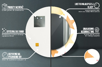 Ronde spiegel met decoratie Pastelsterren