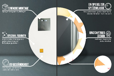 Ronde spiegel met decoratie Pastelsterren