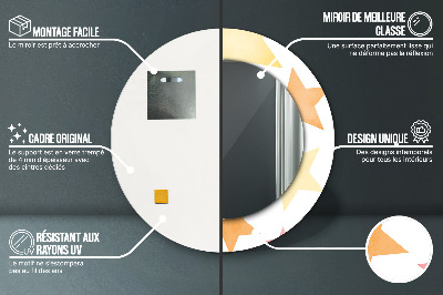 Ronde spiegel met decoratie Pastelsterren