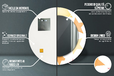 Ronde spiegel met decoratie Pastelsterren