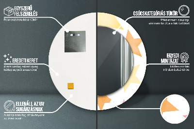 Ronde spiegel met decoratie Pastelsterren