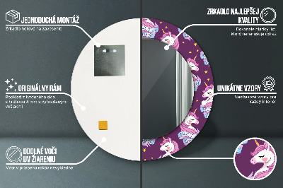 Bedrukte ronde spiegel Eenhoornsterren
