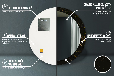 Ronde spiegel met decoratie Zwart marmer