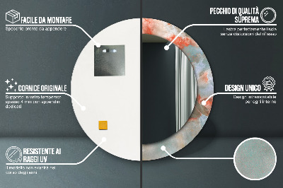 Bedrukte ronde spiegel Onyx marmer