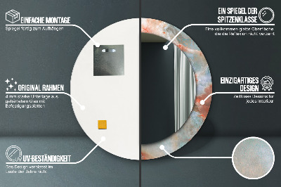 Bedrukte ronde spiegel Onyx marmer