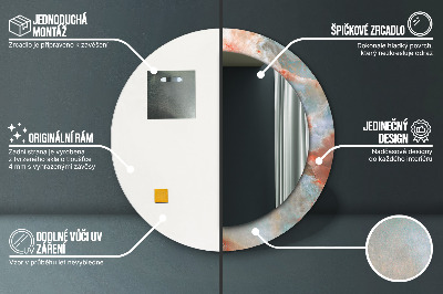 Bedrukte ronde spiegel Onyx marmer