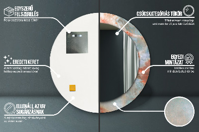 Bedrukte ronde spiegel Onyx marmer