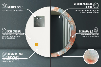 Bedrukte ronde spiegel Onyx marmer