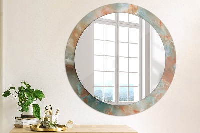 Bedrukte ronde spiegel Onyx marmer