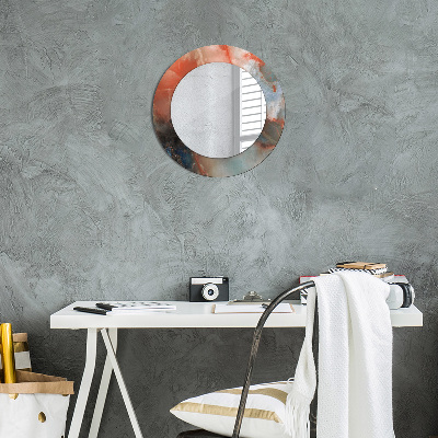 Bedrukte ronde spiegel Onyx marmer