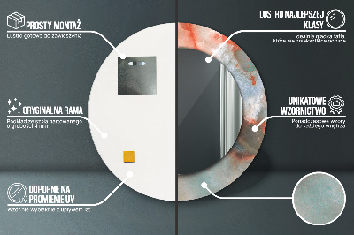 Bedrukte ronde spiegel Onyx marmer