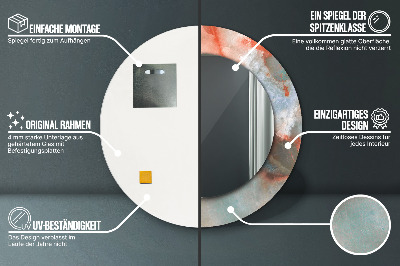 Bedrukte ronde spiegel Onyx marmer