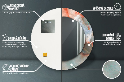 Bedrukte ronde spiegel Onyx marmer