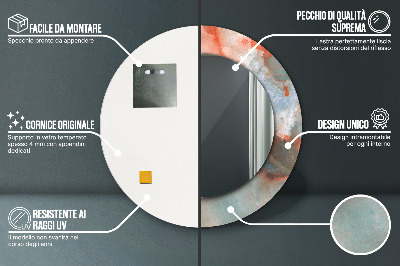 Bedrukte ronde spiegel Onyx marmer