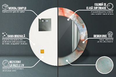 Bedrukte ronde spiegel Onyx marmer