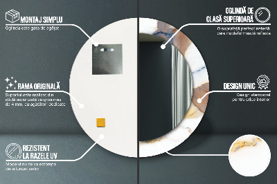 Bedrukte ronde spiegel Wit marmer