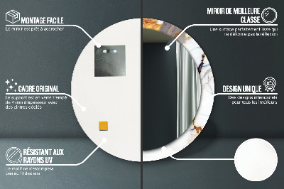 Bedrukte ronde spiegel Wit marmer