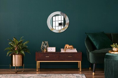 Bedrukte ronde spiegel Wit marmer