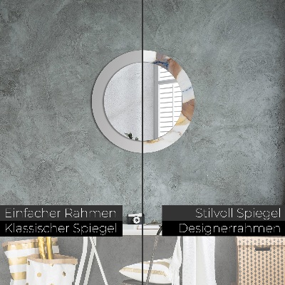 Bedrukte ronde spiegel Wit marmer