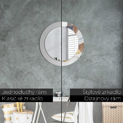 Bedrukte ronde spiegel Wit marmer