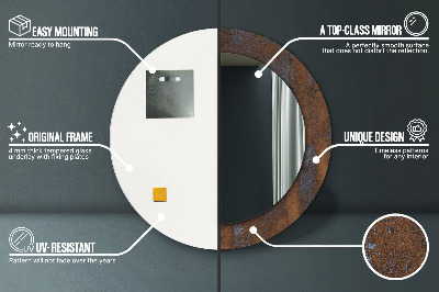Ronde spiegel met decoratie Rustiek Metaal
