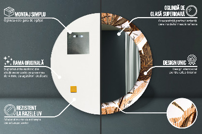 Bedrukte ronde spiegel Palmbladeren