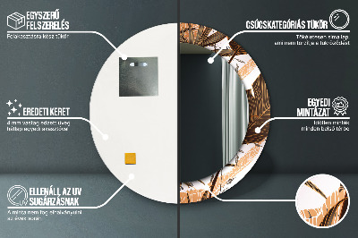 Bedrukte ronde spiegel Palmbladeren