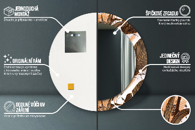 Bedrukte ronde spiegel Palmbladeren