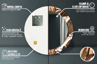 Bedrukte ronde spiegel Palmbladeren