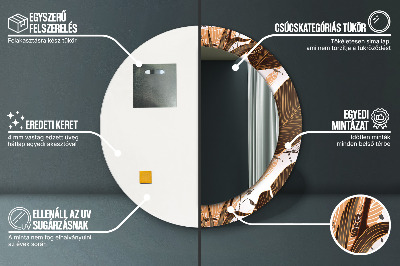 Bedrukte ronde spiegel Palmbladeren