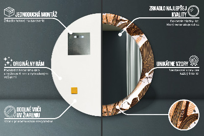 Bedrukte ronde spiegel Palmbladeren