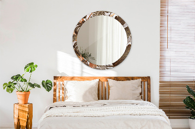 Bedrukte ronde spiegel Palmbladeren