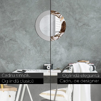 Bedrukte ronde spiegel Palmbladeren