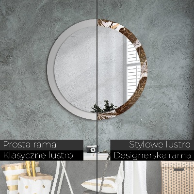 Bedrukte ronde spiegel Palmbladeren