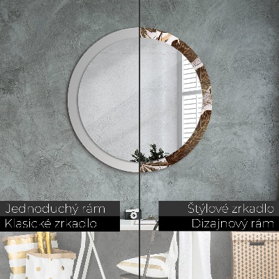 Bedrukte ronde spiegel Palmbladeren