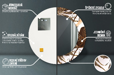 Bedrukte ronde spiegel Palmbladeren