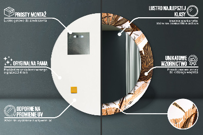 Bedrukte ronde spiegel Palmbladeren