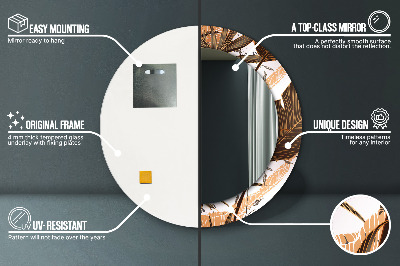 Bedrukte ronde spiegel Palmbladeren