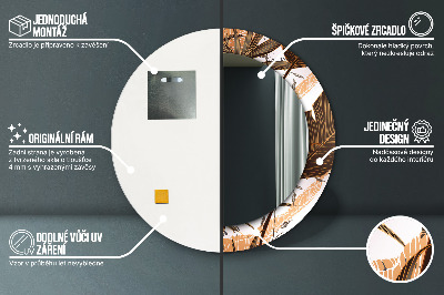 Bedrukte ronde spiegel Palmbladeren