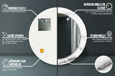 Ronde spiegel met decoratie Wit marmer