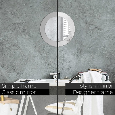 Ronde spiegel met decoratie Wit marmer