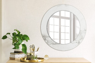 Ronde spiegel met decoratie Wit marmer