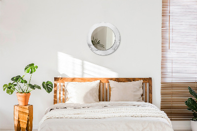 Ronde spiegel met decoratie Wit marmer
