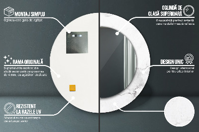 Ronde spiegel met decoratie Wit marmer