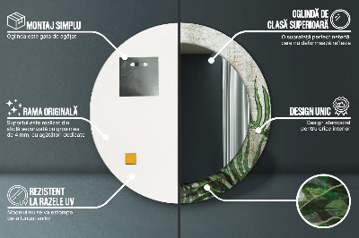 Bedrukte ronde spiegel Varenbladeren