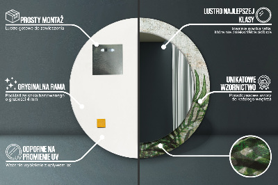 Bedrukte ronde spiegel Varenbladeren