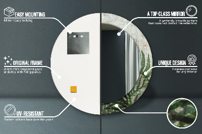 Bedrukte ronde spiegel Varenbladeren