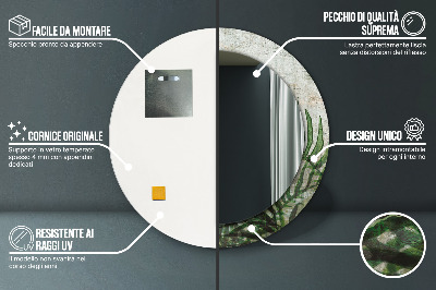 Bedrukte ronde spiegel Varenbladeren